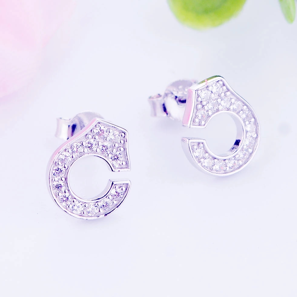 925 Sterling Silver Vintage Handcuffs Stud Earrings Fashion For Women Brincos Wedding Gift Bridal Bridemaid Pendientes Jewelry