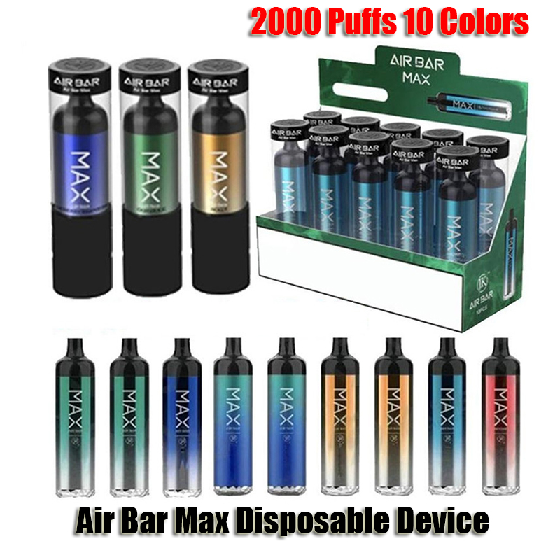 Air Bar Max Disposable E-cigarettes Device Kit 2000 Puffs 1250mAh Battery 6.5ml Prefilled Cartridge Pod Vape Pen Vs Lux Puff Bang XXL
Air Bar Max Disposable E-cigarettes Device Kit 2000 Puffs 1250mAh Battery 6.5ml Prefilled Cartridge Pod Vape Pen Vs Lux Puff Bang XXL