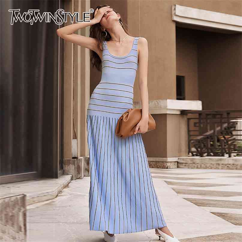 Patchwork Striped Women Dress Square Collar Sleeveless High Waist Elegant Maxi Knitted Tank Dresses Female 210520, Blue
Patchwork Striped Women Dress Square Collar Sleeveless High Waist Elegant Maxi Knitted Tank Dresses Female 210520, Blue