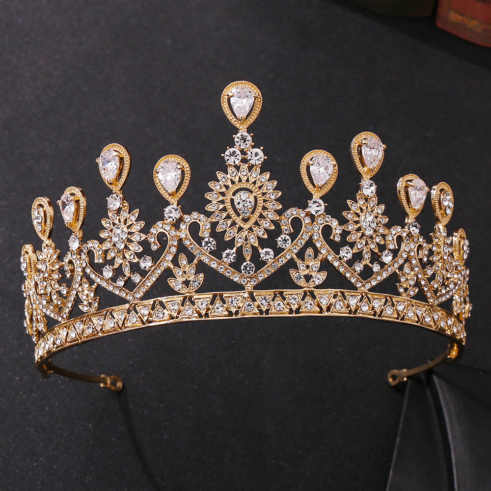 Headpieces Shinning Tiaras And Crowns Bride Big Hollow Crystal Wedding Crown Queen King Hair Jewelry Head Accessories