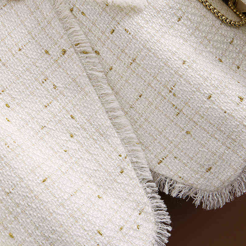 Goddess temperament tweed suit jacket double-breasted high-quality slim is thin and Small fragrance Jacket Women 211122