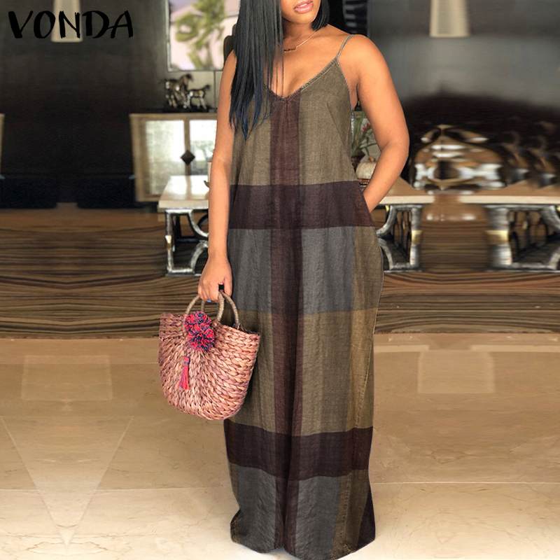 2021vonda summer dress women bohemian vintage plaid print long sundress casual straps sleeveless beach robe femme plus size, Black;gray
2021vonda summer dress women bohemian vintage plaid print long sundress casual straps sleeveless beach robe femme plus size, Black;gray