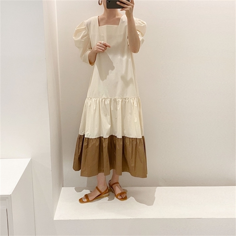 Summer Sweet Loose Casaul Dress Women Elegant Long Robe Square Neck Irregular Pleated Puff Sleeve Dresses 210603, Picture color
Summer Sweet Loose Casaul Dress Women Elegant Long Robe Square Neck Irregular Pleated Puff Sleeve Dresses 210603, Picture color