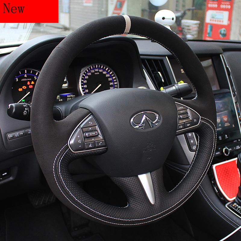 High-quality DIY Custom Hand-Stitched Leather Suede Steering Wheel Cover For Infiniti G25 G37 EX25 FX35 QX56 Car Accessories Covers
High-quality DIY Custom Hand-Stitched Leather Suede Steering Wheel Cover For Infiniti G25 G37 EX25 FX35 QX56 Car Accessories Covers