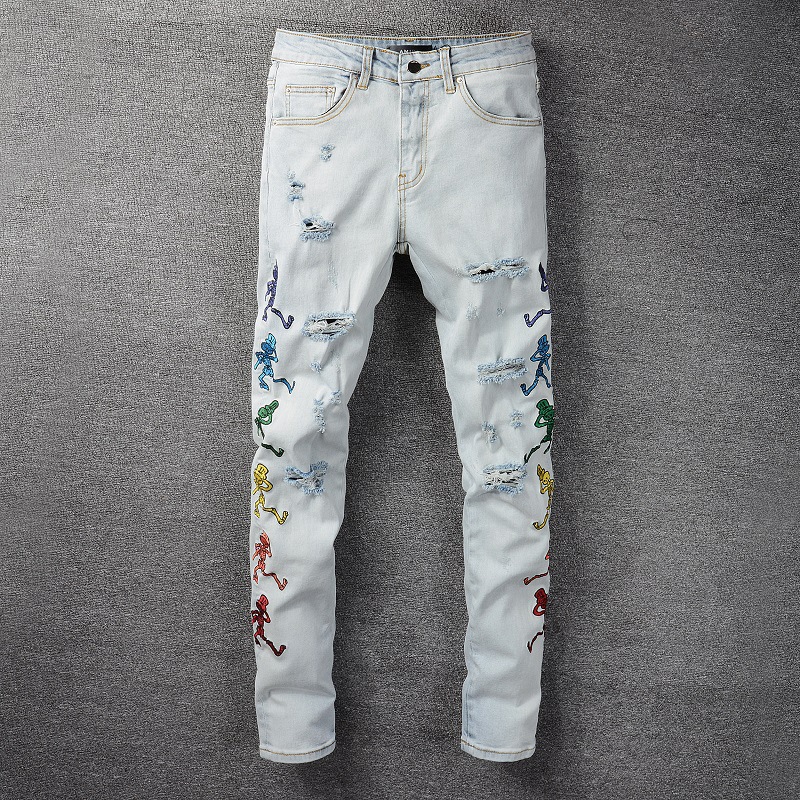 New High Street Jeans Personality Ripped Holes Washed Casual Young Men's Tight Pants, Blue
New High Street Jeans Personality Ripped Holes Washed Casual Young Men's Tight Pants, Blue