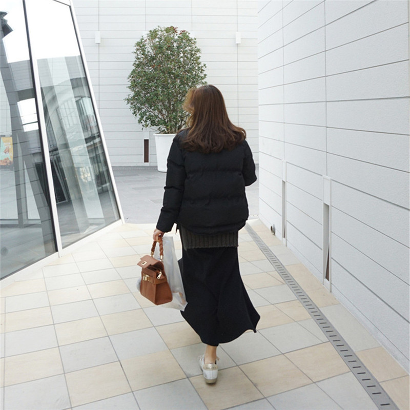 Winter Coat Women OL Formal Plus Size Loose Casual Solid Bread Clothes Warm Cotton Padded Jacket Outwear Parkas 210421