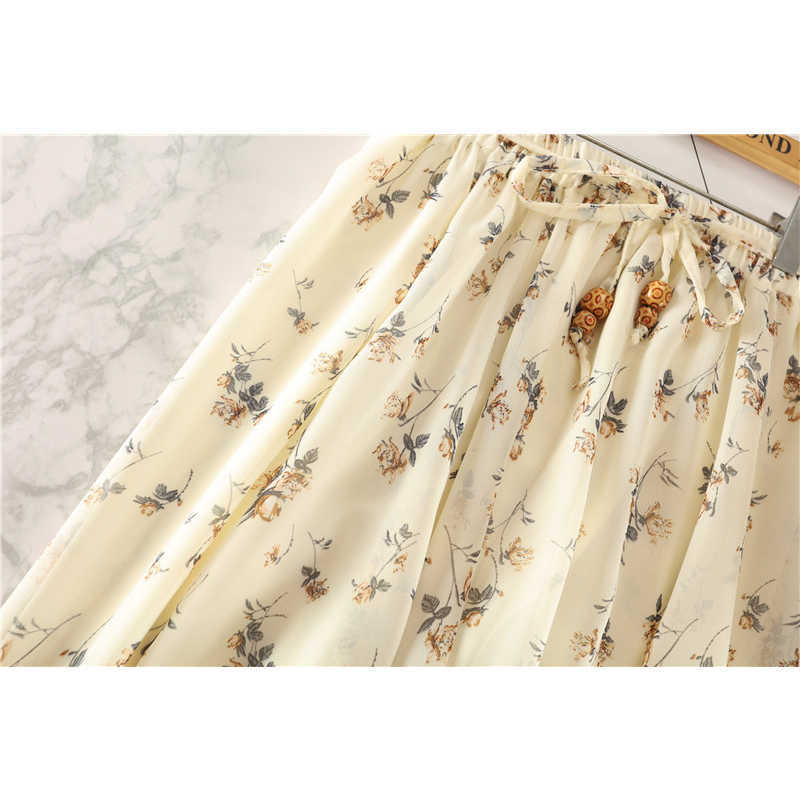 SURMIITRO Long Maxi Elegant Skirt Women Spring Summer Korean White Black Floral Print High Waist Sun School Female 210619