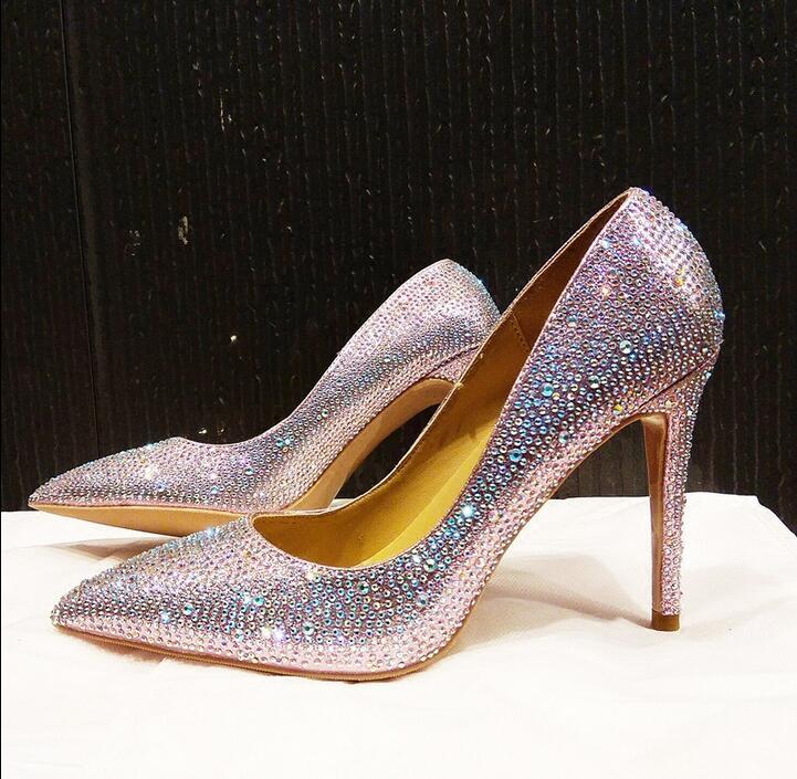 Customized Silver Crystal Wedding Shoes Bride Ladies Stiletto Heels Rhinestone Pump Women Pointed Toe Thin Heel Pumps Dress, As picture
Customized Silver Crystal Wedding Shoes Bride Ladies Stiletto Heels Rhinestone Pump Women Pointed Toe Thin Heel Pumps Dress, As picture