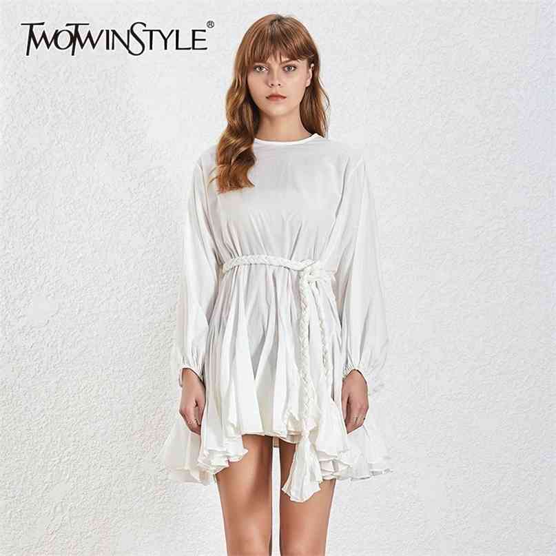 Fashion Summer A Line Women' Dress O Neck Long Sleeve Solid High Waist Bandage Slim Casual Dresses Female 210520, White
Fashion Summer A Line Women' Dress O Neck Long Sleeve Solid High Waist Bandage Slim Casual Dresses Female 210520, White