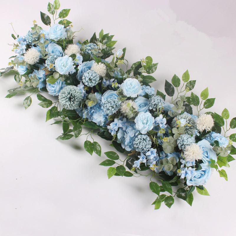 Decorative Flowers 100CM DIY Wedding party Flower Wall Arrangement Supplies Silk Peonies Rose lead Artificial Row Decor Iron Arch Backdrop
