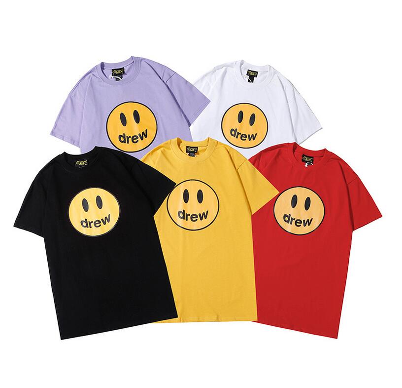European and American tide T - shirts brand Justin Bieber smiling face short-sleeved Drew House men women the same couple lovers, White;black
European and American tide T - shirts brand Justin Bieber smiling face short-sleeved Drew House men women the same couple lovers, White;black