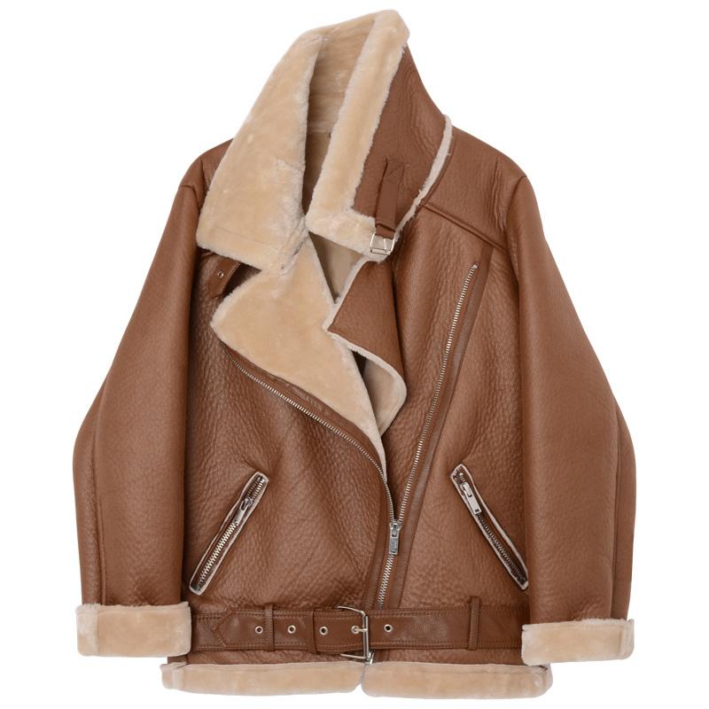 Women's Leather & Faux Winter Women Lambs Wool Jackets Fur Collar Zipper Parka Warm Thick Outerwear Lamb Jacket Coat Female, Black
Women's Leather & Faux Winter Women Lambs Wool Jackets Fur Collar Zipper Parka Warm Thick Outerwear Lamb Jacket Coat Female, Black