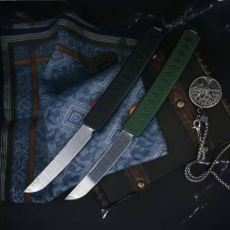 High End Automatic Tactical Knife Damascus Steel Tanto Point Blade T6-6063 Aviation Aluminum Handle Outdoor Camping EDC Pocket Knives
High End Automatic Tactical Knife Damascus Steel Tanto Point Blade T6-6063 Aviation Aluminum Handle Outdoor Camping EDC Pocket Knives