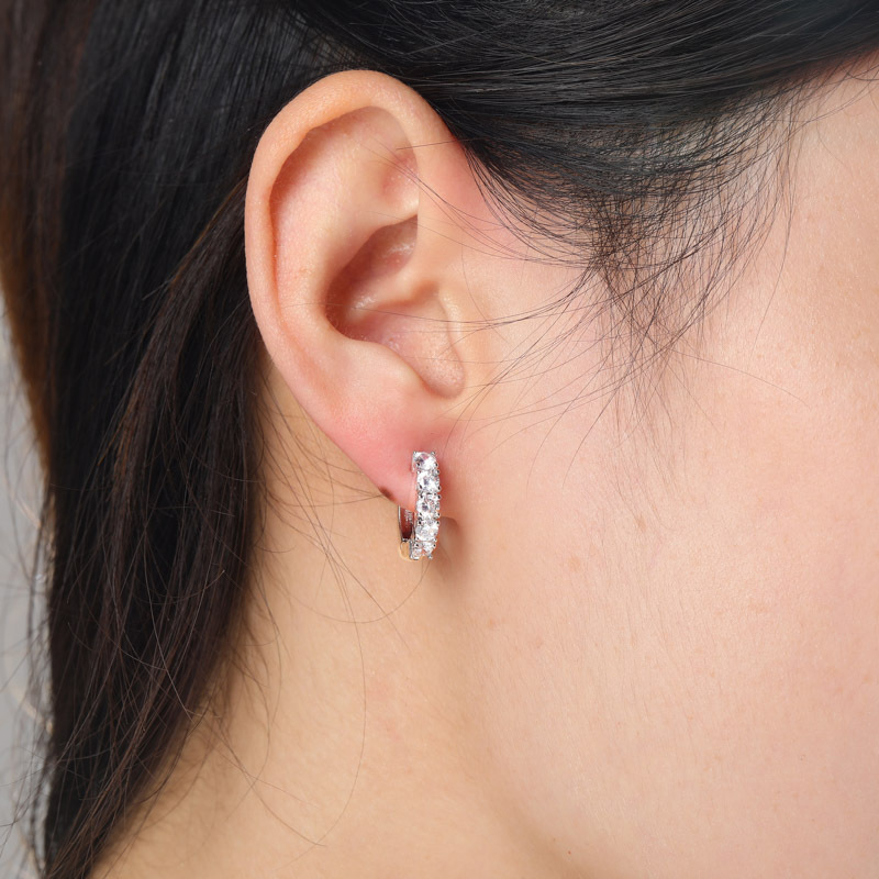 Micro Pave CZ Round Stud EarringHip Hop Gold Silver Fashion Earrings Iced Out Diamond Hoop Earring Hip Hop Rock Jewelry For Men Wo