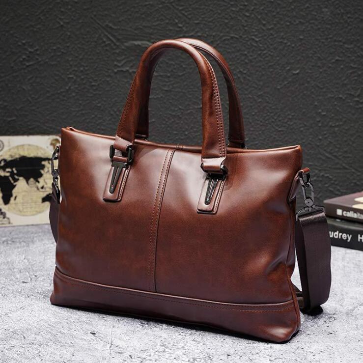 Factory wholesale men bag large capacity computer bags fashionable cross section business briefcase casual soft leather handbag, Coffee
Factory wholesale men bag large capacity computer bags fashionable cross section business briefcase casual soft leather handbag, Coffee