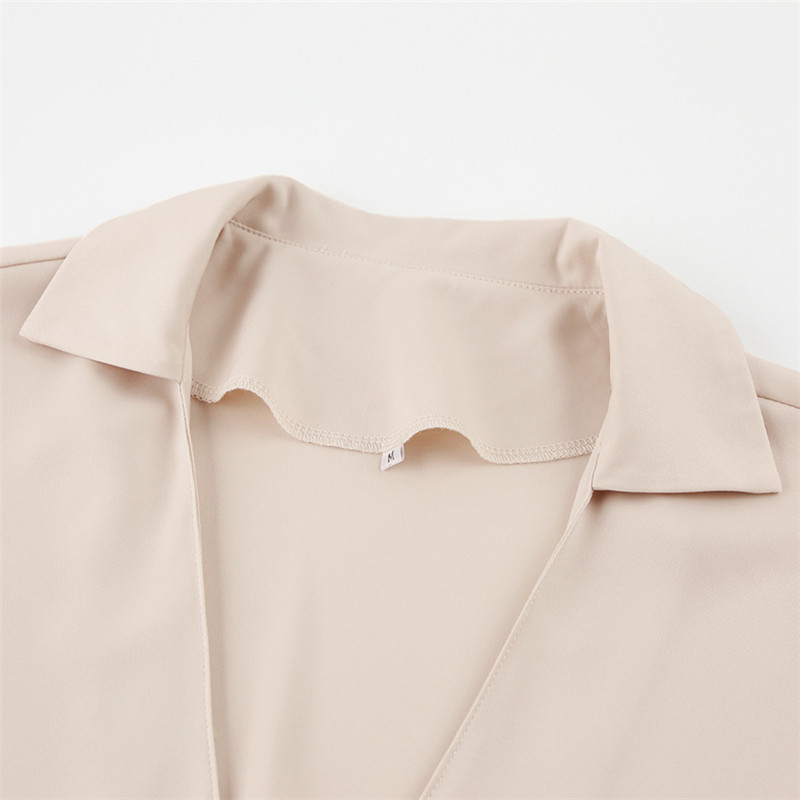 Spring vintage Office Ladies Solid Long Sleeve Women Midi Dress Lightly Matured V-neck Lantern Sexy Split 210514