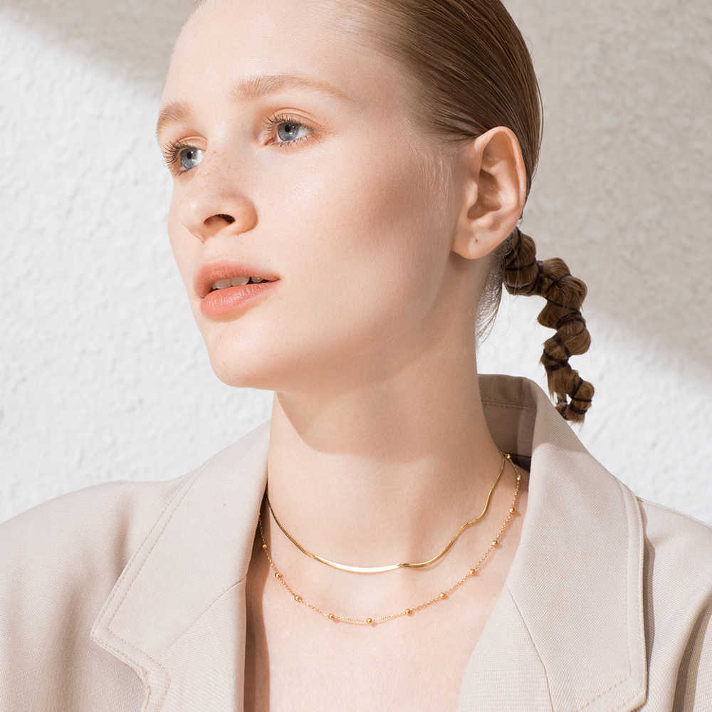 ENFASHION Boho Double Chain Choker Necklace Women Gold Color Stainless Steel Holiday Necklaces Femme Fashion Jewelry P193027
ENFASHION Boho Double Chain Choker Necklace Women Gold Color Stainless Steel Holiday Necklaces Femme Fashion Jewelry P193027