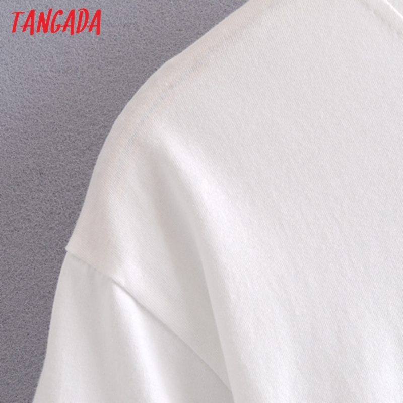 Women Print White Cotton T for Summer Short Sleeve O Neck Tees Ladies Casual Tee Shirt Top 4D6 210416