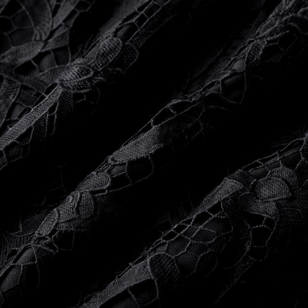 summer new European and American large size women's solid color sleeveless openwork embroidery lace A word dress 210409