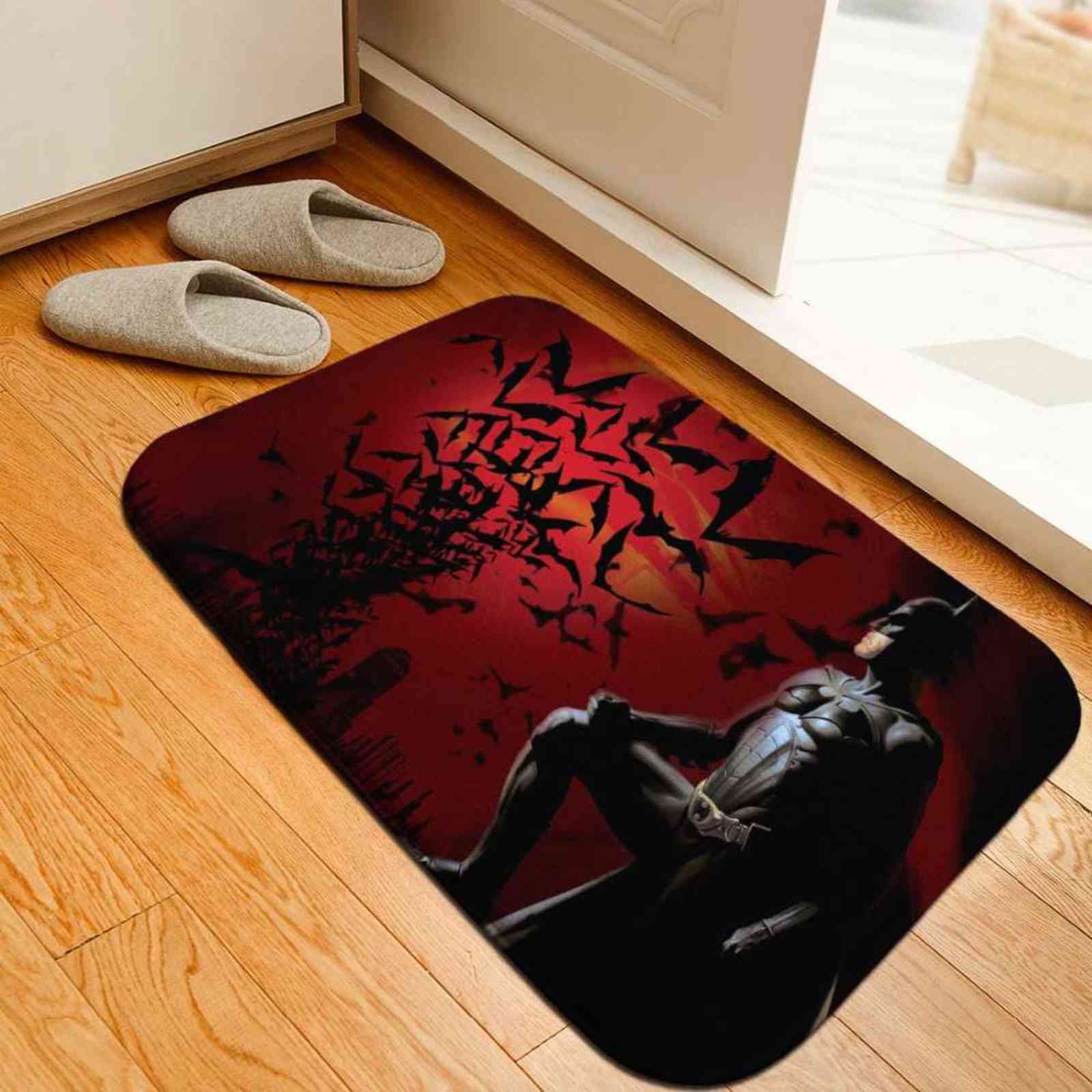 The Dark Knight Printed Floor Mats Anti-slip Rugs Comics Carpets Welcome Doormat Superhero Bathroom Carpet Kitchen Mat Rug Gift 211109