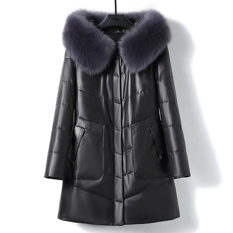 Women's Leather & Faux Winter 90% White Duck Down Jacket Long 100% Female Hooded Fur Woman Clothes Monteau Femme WPY4688, Black
Women's Leather & Faux Winter 90% White Duck Down Jacket Long 100% Female Hooded Fur Woman Clothes Monteau Femme WPY4688, Black