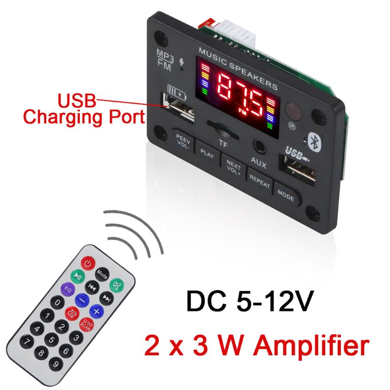 & MP4 Players 6W MP3 / WAV APE FLAC Decoding Board Recording Audio Module USB TF FM Radio BLUETOOTH Player With Charging Port