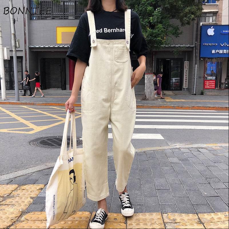 jumpsuits women womens classic denim leisure solid cotton high waist ladies overalls students lovely ankle length pants, Black;white
jumpsuits women womens classic denim leisure solid cotton high waist ladies overalls students lovely ankle length pants, Black;white