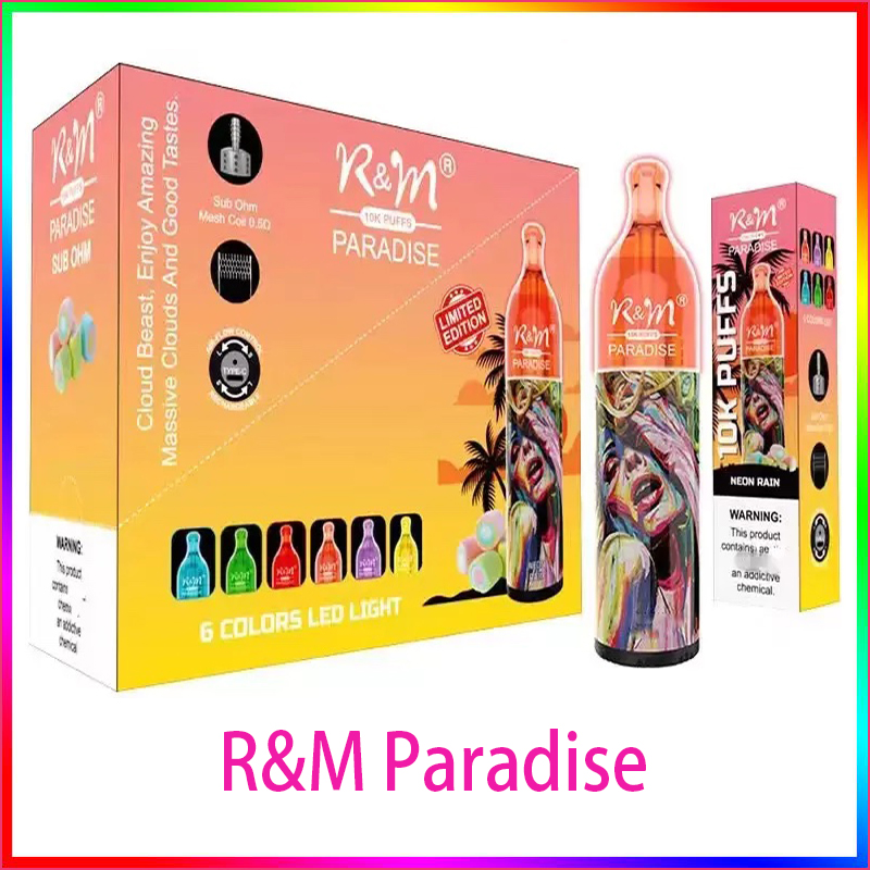 Original RM Paradise 10K Puffs Cloud Beast Disposable E cigarette Vape Pen 17ml Prefilled 5% Cartridge Pod Device rechargeable Battey Airflow Control vape
Original RM Paradise 10K Puffs Cloud Beast Disposable E cigarette Vape Pen 17ml Prefilled 5% Cartridge Pod Device rechargeable Battey Airflow Control vape