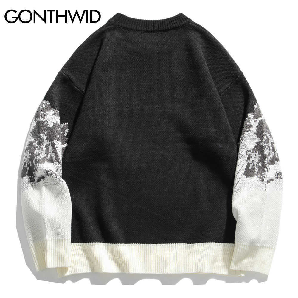 GONTHWID Snow Mountain Knitted Jumper Sweaters Streetwear Mens Hip Hop Harajuku Pullover Knitwear Tops Fashion Knit Outwear Male 210818