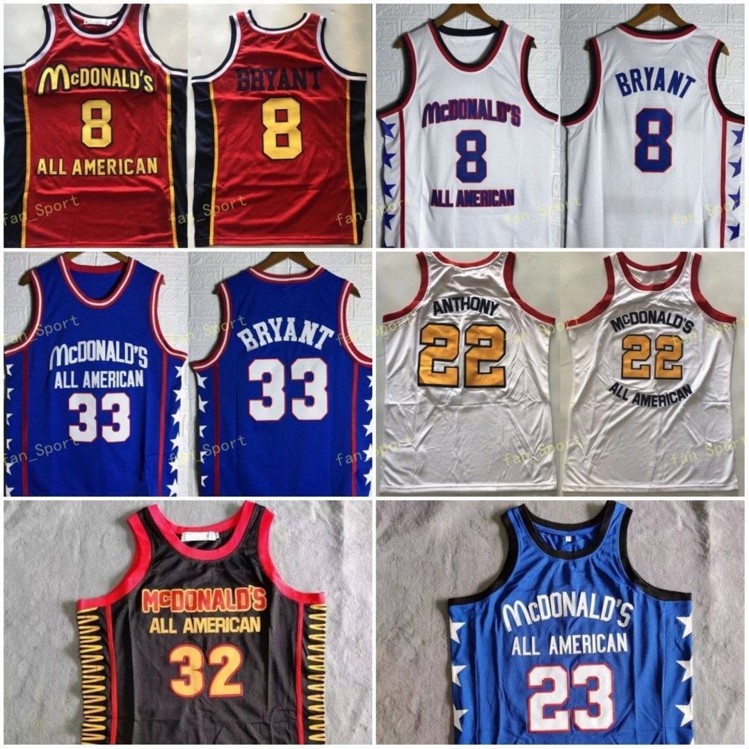 Print Mcdonald All American Basketball Jersey 8 33 Bryant 22 Anthony 32 Davis 20 Jack Black Blue White Red Stitched, As
Print Mcdonald All American Basketball Jersey 8 33 Bryant 22 Anthony 32 Davis 20 Jack Black Blue White Red Stitched, As