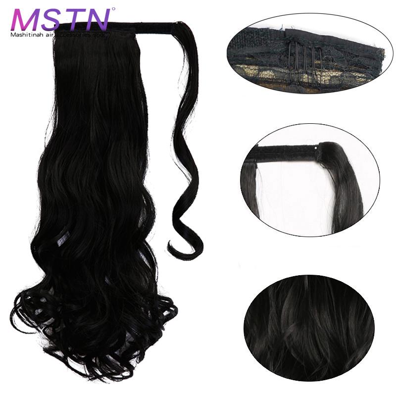 Synthetic Wigs MSTN Chip In Ponytail Long Straight/Curly Hair Wrap Around Clip Pony Tail women wigs