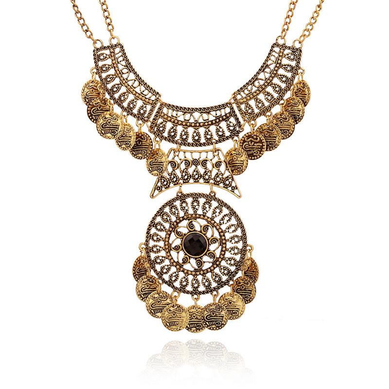 Chains Bohemian Double Women Necklace Jewelry GD Statement Chain Coin Festival Necklaces & Pendants, Silver
Chains Bohemian Double Women Necklace Jewelry GD Statement Chain Coin Festival Necklaces & Pendants, Silver