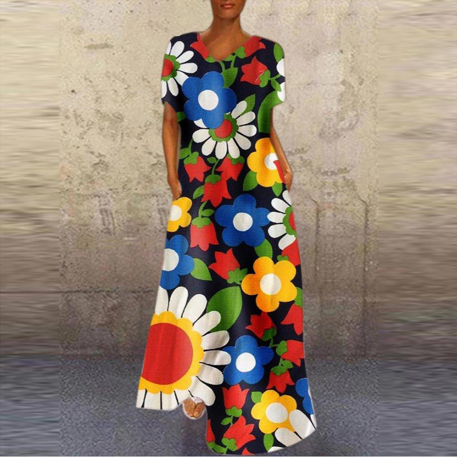 maxi long summer flower print women dresses short sleeve pleated plus size v neck t3g, Black;gray
maxi long summer flower print women dresses short sleeve pleated plus size v neck t3g, Black;gray