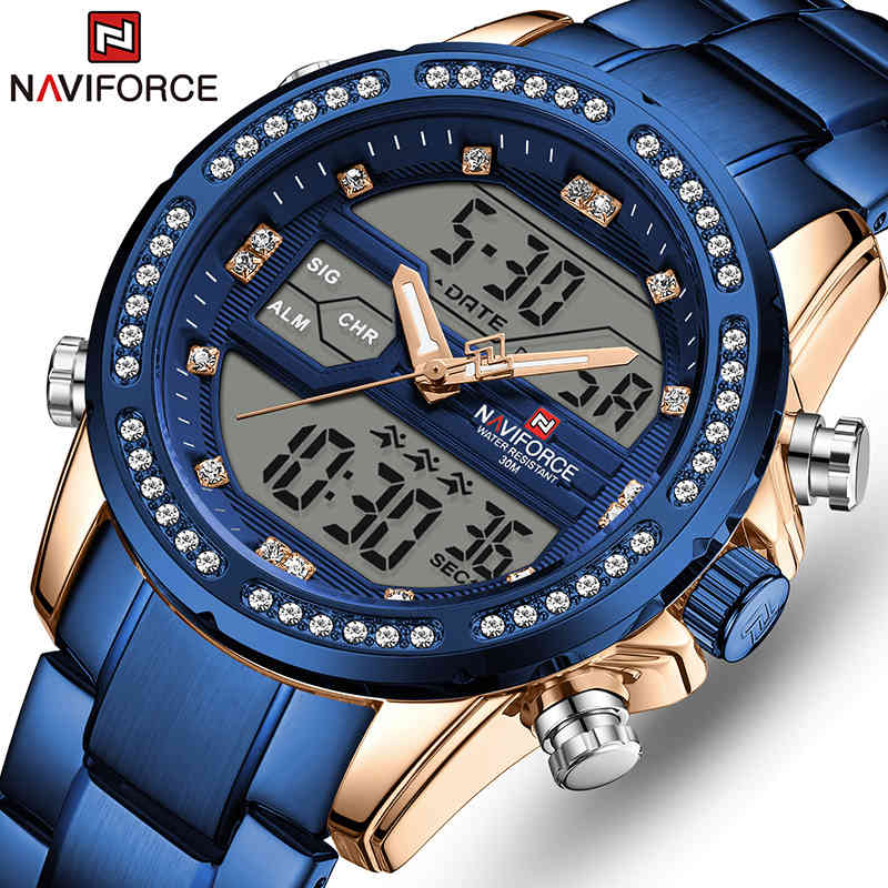 NAVIFORCE Sports Chronograph Mens Watches Top Brand Stainless Steel Waterproof Date Quartz Watch Men Relogio Masculino 210517, Silver white
NAVIFORCE Sports Chronograph Mens Watches Top Brand Stainless Steel Waterproof Date Quartz Watch Men Relogio Masculino 210517, Silver white