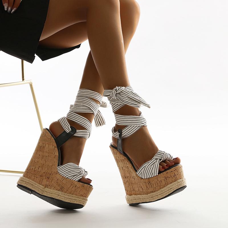 Sandals 2021 Ltalian Rope Wedges Women's 17CM High Heels Ankle Straps Peep Toes Thick Bottom Wood Grain Women Shoes, Nude color
Sandals 2021 Ltalian Rope Wedges Women's 17CM High Heels Ankle Straps Peep Toes Thick Bottom Wood Grain Women Shoes, Nude color