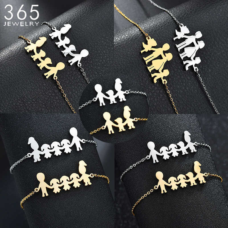 Cute Stainless Steel Mom Dad Kids Family Bracelets Women Gold Adjustable Figure Bracelets Girls Jewelry X0706
Cute Stainless Steel Mom Dad Kids Family Bracelets Women Gold Adjustable Figure Bracelets Girls Jewelry X0706