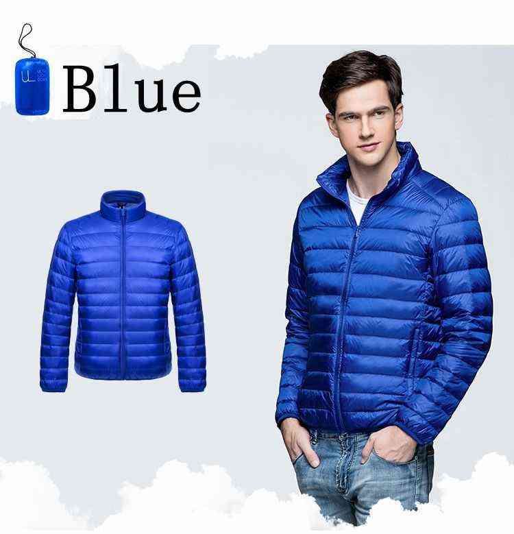 Winter Men Puffer Jacket Ultra Light Down Jacket Men Windbreaker Feather Jacket Man Lightweight Portable Warm Coat 211104