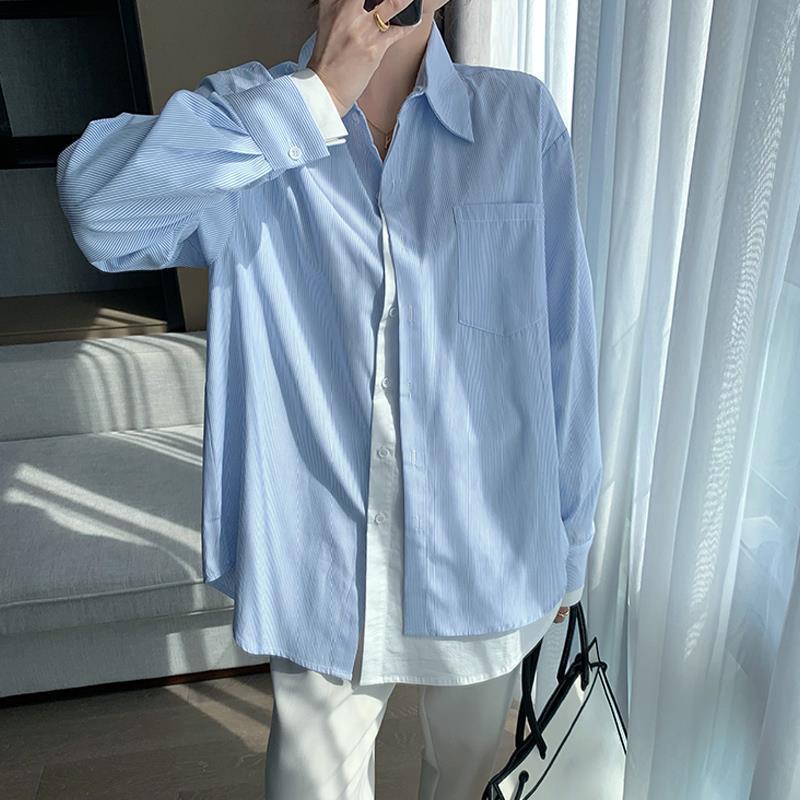 Female Design Sense Niche Fake Two-piece Long-sleeved Casual Street Top Women Blouse Blue White Striped Stitching Shirt 210517
Female Design Sense Niche Fake Two-piece Long-sleeved Casual Street Top Women Blouse Blue White Striped Stitching Shirt 210517
