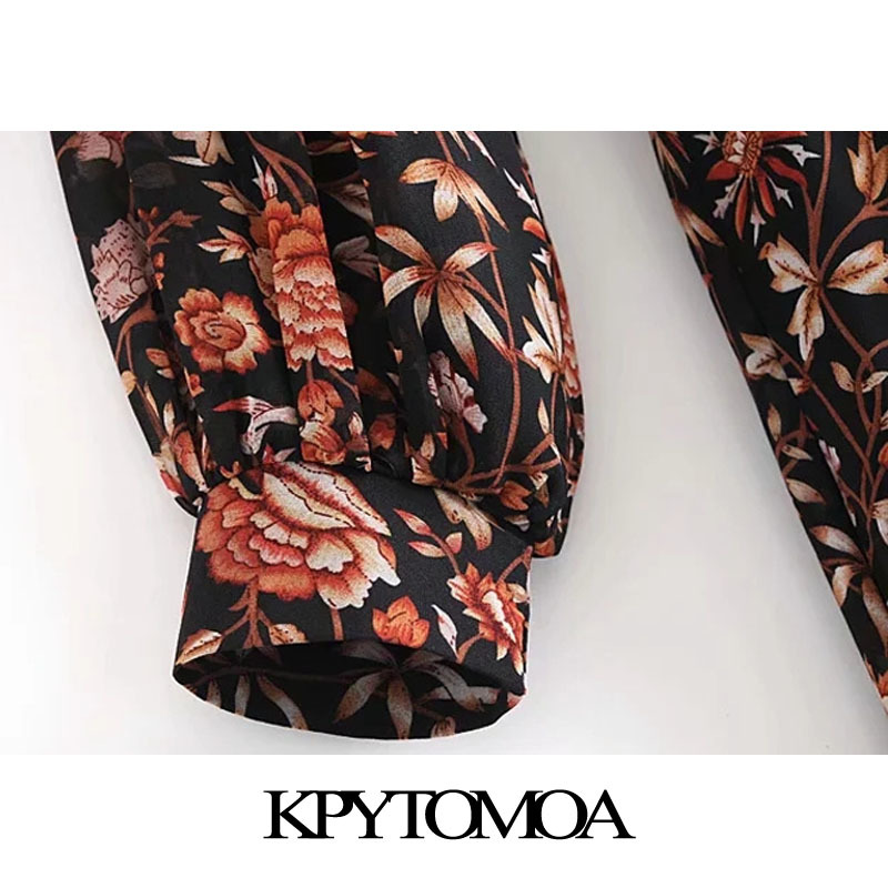 Women Chic Fashion Floral Print Pleated Midi Dress Puff Sleeve With Lining Female Dresses Vestidos Mujer 210420