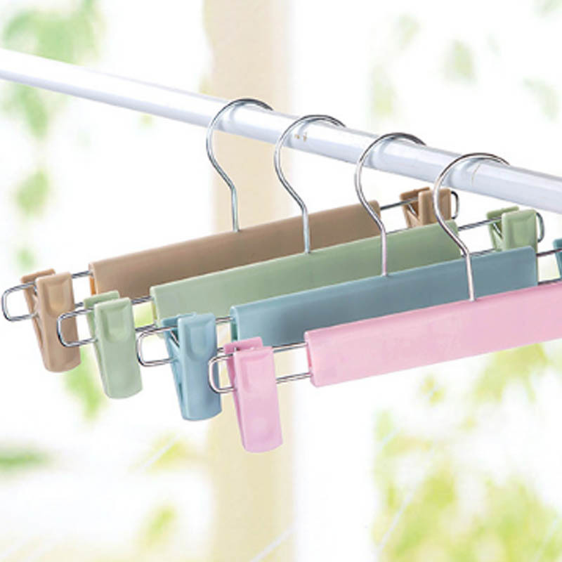 10Pcs Windproof Multifunctional Non-slip Plastic Pants Drying Racks Home Wardrobe Tools Pants Hangers Trousers Holder