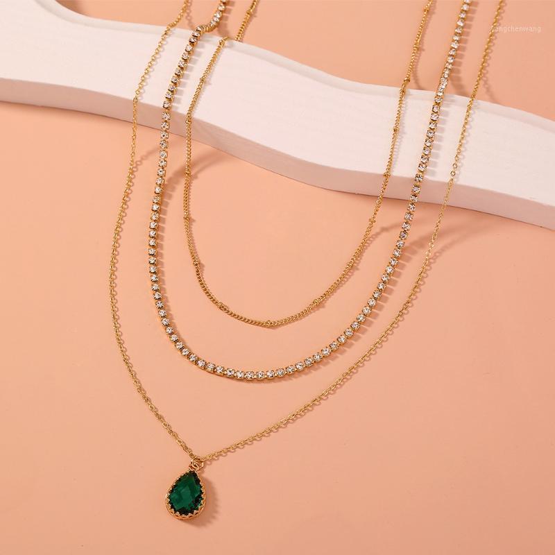 Chains Luxury Water Drop Rhinestone Pendant Necklace Multilayer White Pearl Gold Chain Choker Bohemian Jewelry For Women
Chains Luxury Water Drop Rhinestone Pendant Necklace Multilayer White Pearl Gold Chain Choker Bohemian Jewelry For Women
