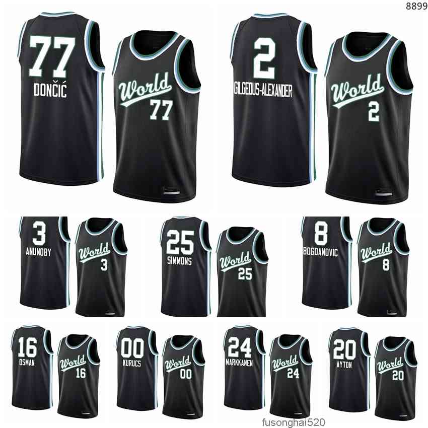 2022 Printed Men's World Team Bogdan Bogdanovic Luka Doncic Cedi Osman Shai Gilgeous-Alexander Ben Simmons Lauri Og Anunoby Markkanen 2020 Rising Star
2022 Printed Men's World Team Bogdan Bogdanovic Luka Doncic Cedi Osman Shai Gilgeous-Alexander Ben Simmons Lauri Og Anunoby Markkanen 2020 Rising Star