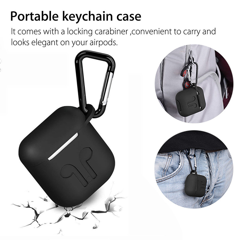 2 in 1 For Apple Airpods 2 3 4 pro 2 Cases Silicone Soft Ultra earphones Protector Cover Earpod Case Anti-drop With Hook Retail Box