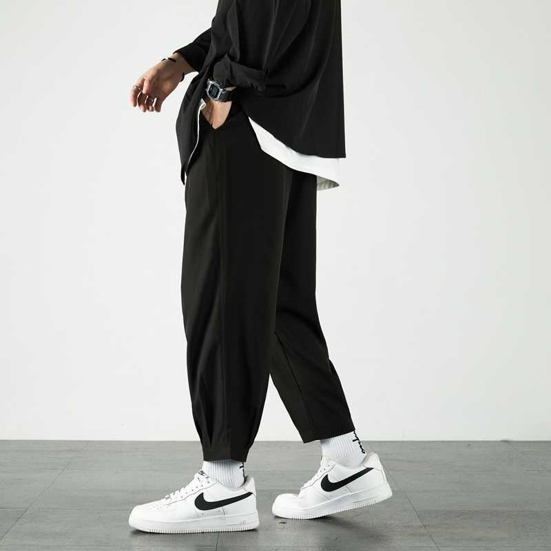 Single Road Mens Joggers Men Summer Solid Pants Straight Japanese Streetwear Trousers Casual Black Harem Pants For Men 210930