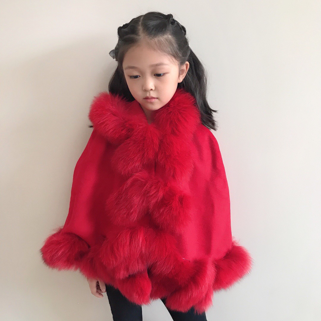 Infant Baby Girl Princess Cloak Fashion Winter Warm Kids Girls Cute Fur Hooded Jacket Children poncho Outerwear Coat