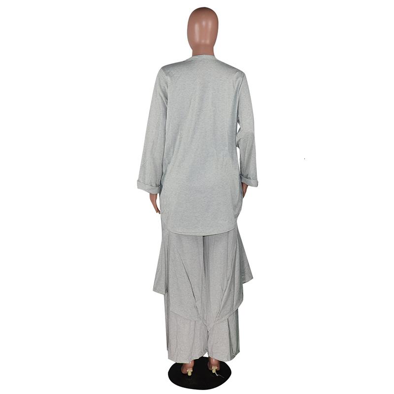 Sexy Casual Two Piece Set Women V Neck Long Sleeve Shirt High Waist Ruffle Pants Female Suits 2021 Autumn Fashion Dress