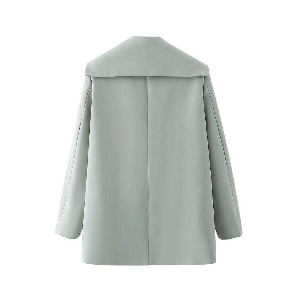 XITIMEAO Women Fashion Casual Wear Double Breasted Blazers Coat Vintage Long Sleeves Female Solid Color Outerwear Chic Top 210602