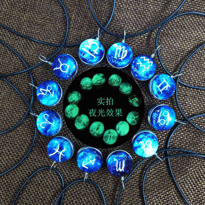 Luminous Glow in the Dark 12 Zodiac Signs Necklace Constellation Clavicle Chains Stone Charms Pendant Party Jewelry Gift Crystal Necklaces with Black Rope G727QGO, Mixed or list color u need
Luminous Glow in the Dark 12 Zodiac Signs Necklace Constellation Clavicle Chains Stone Charms Pendant Party Jewelry Gift Crystal Necklaces with Black Rope G727QGO, Mixed or list color u need