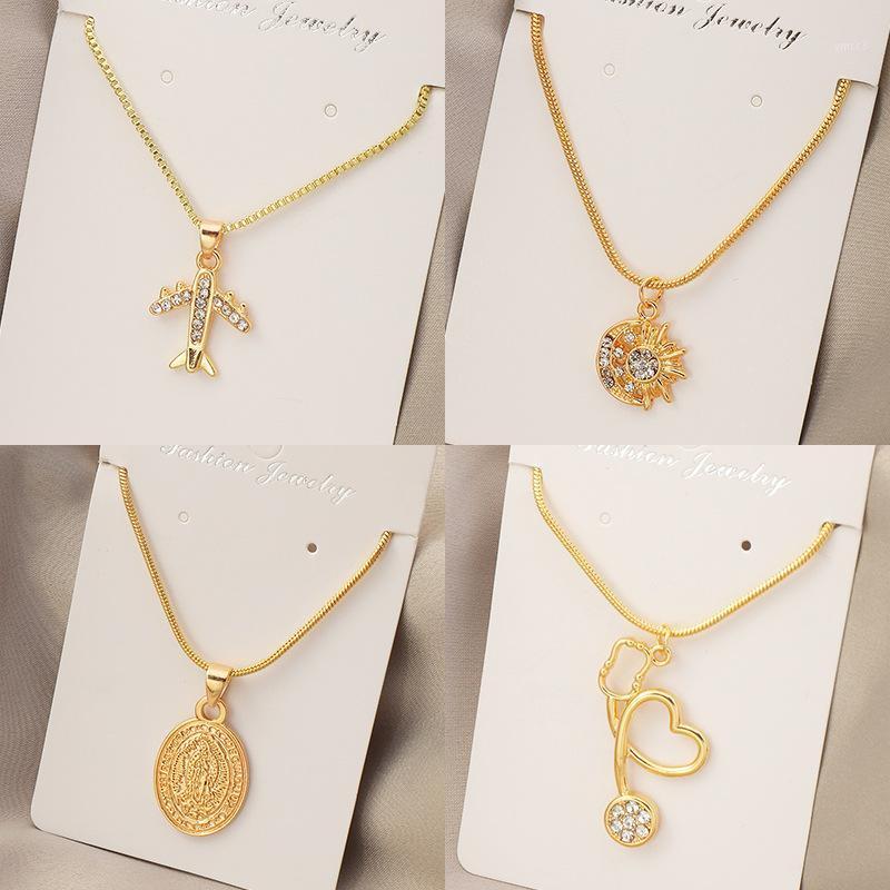 Chains Fashion Simple O-Chain Metal Fish Pendant Retro Creative Moon Star Airplane Portrait Necklace Jewelry For Women Girl Daily Wear
Chains Fashion Simple O-Chain Metal Fish Pendant Retro Creative Moon Star Airplane Portrait Necklace Jewelry For Women Girl Daily Wear