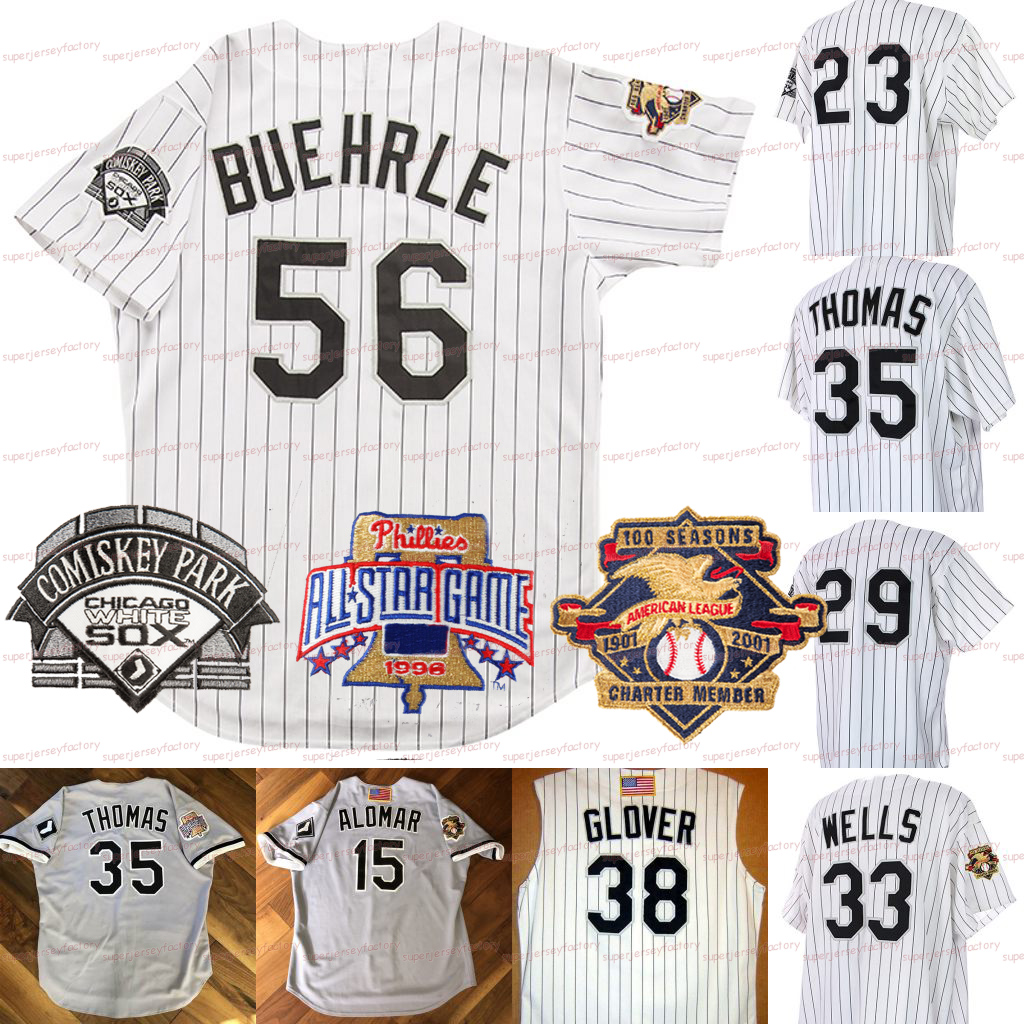 Mark Buehrle 2001 California 100 Seasons jersey 33 JMLB01-WELLS 15 Sandy Alomar Gary Glover 1993 1996 Frank Thomas 2000 Carlos Lee 1972 Bill, Blue;black
Mark Buehrle 2001 California 100 Seasons jersey 33 JMLB01-WELLS 15 Sandy Alomar Gary Glover 1993 1996 Frank Thomas 2000 Carlos Lee 1972 Bill, Blue;black